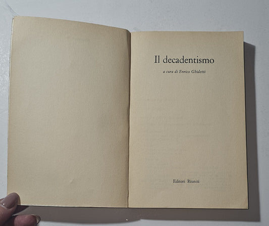 Frontespizio del libro Il Decadentismo di Enrico Ghidetti io libro carmine
