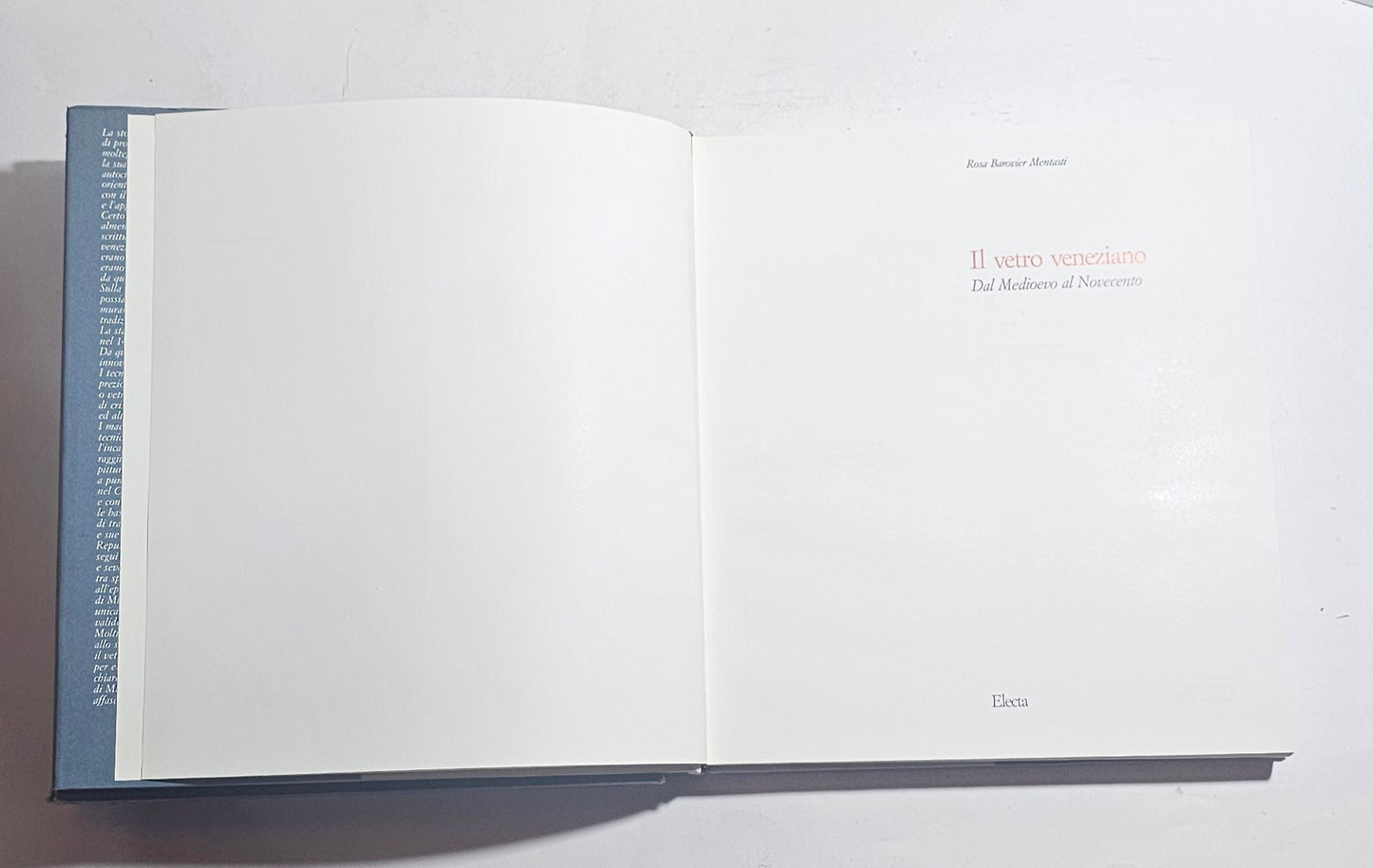 Il vetro veneziano dal Medioevo al Novecento Rosa Barovier Mentasti libro arti decorative Murano frontespizio