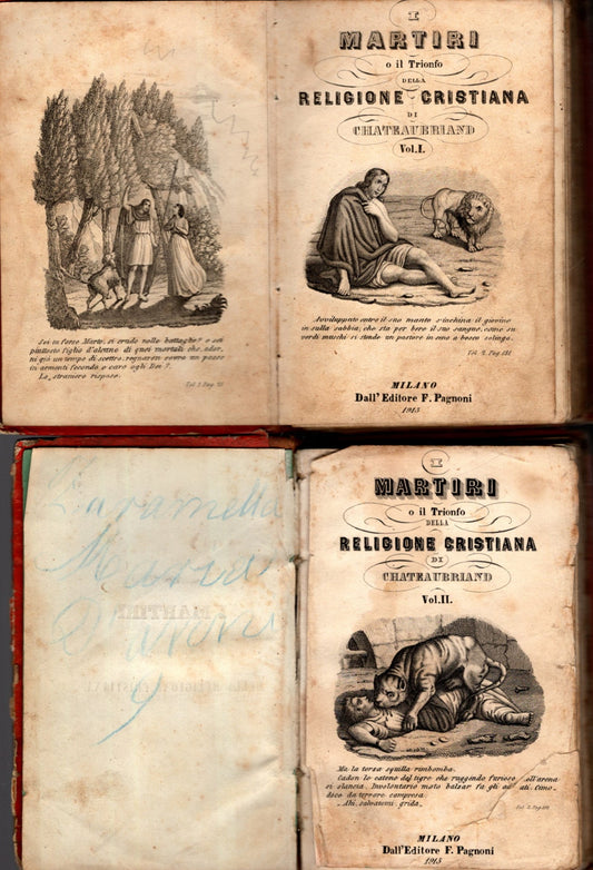 I MARTIRI O IL TRIONFO DELLA RELIGIONE CRISTIANA 2 VOLUMI