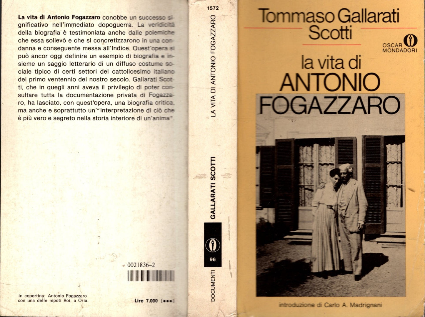 LA VITA DI ANTONIO FOGAZZARO - Tommaso Gallarati Scotti,