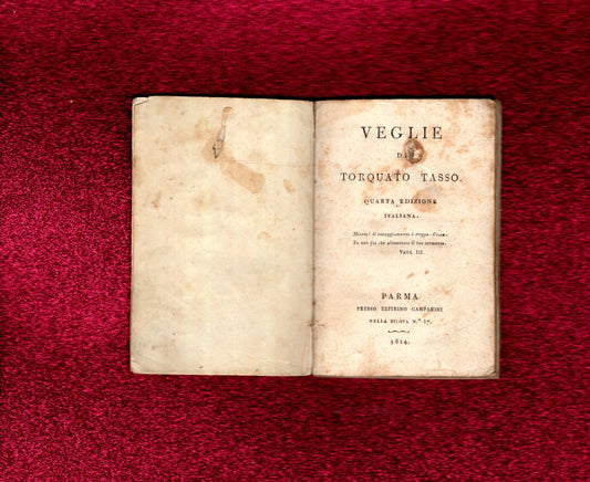 VEGLIE DI TORQUATO TASSO PARMA PRESSO CAMPANINI 1814