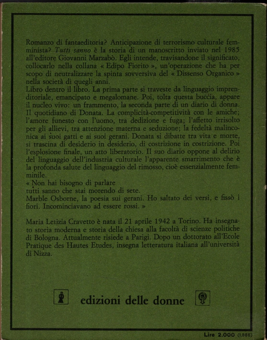 Tutti sanno Romanzo - Maria Letizia Cravetto