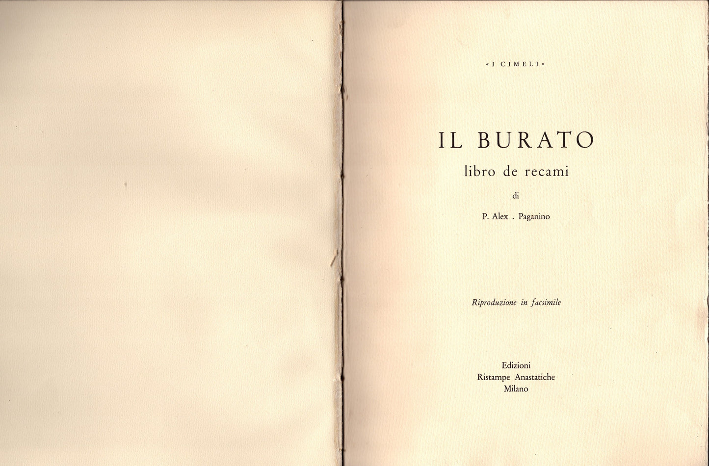 Il Burato libro de recami ricami (Fac-simile) *