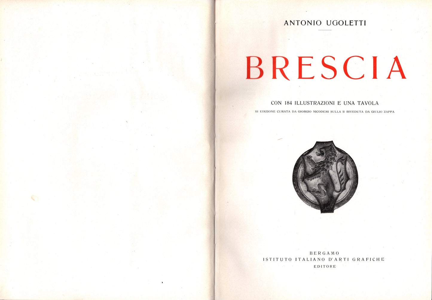 Brescia Collana Artistica N° 50 "Monografie Illustrate - Antonio Ugoletti