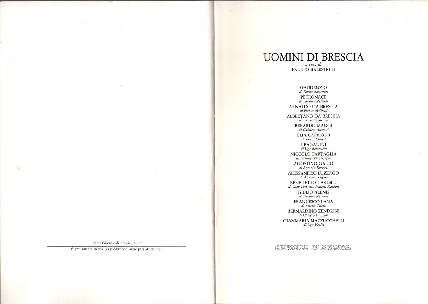 Uomini di Brescia - Fausto Balestrini