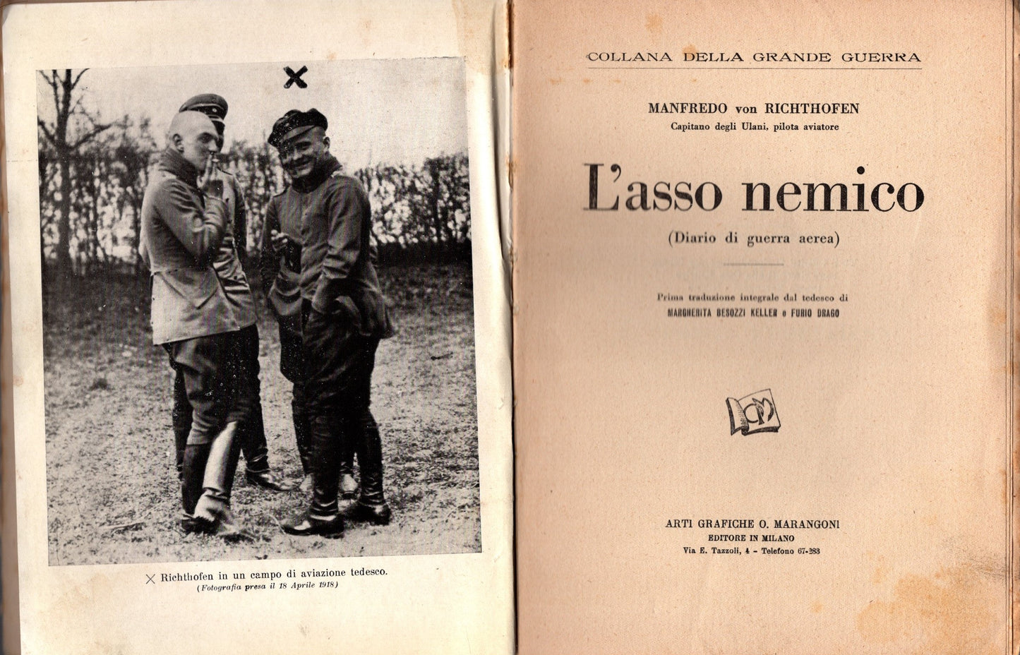 L'asso nemico. (Diario di guerra aerea)