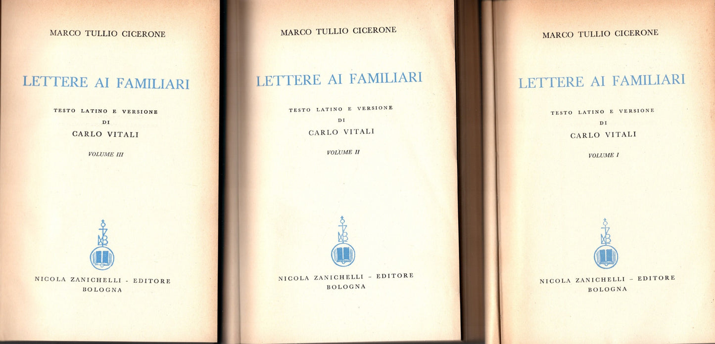 Cicerone - Lettere ai familiari 3 volumi