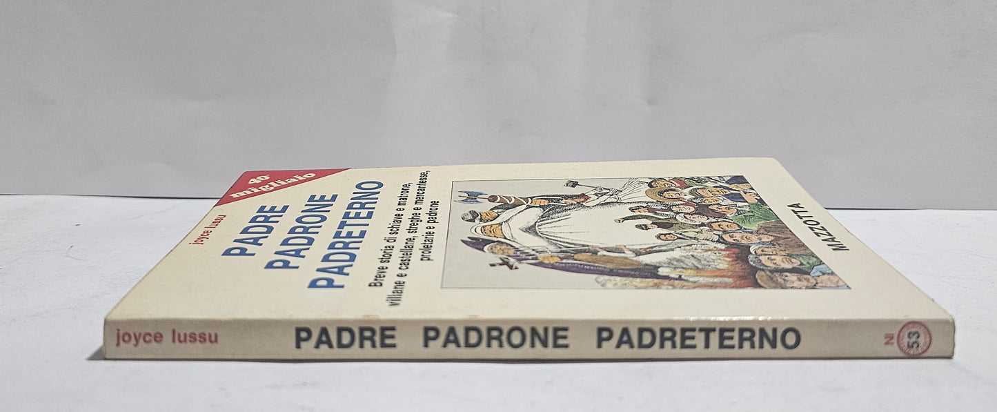 Dorso libro Padre padrone padreterno Joyce Lussu Mazzotta