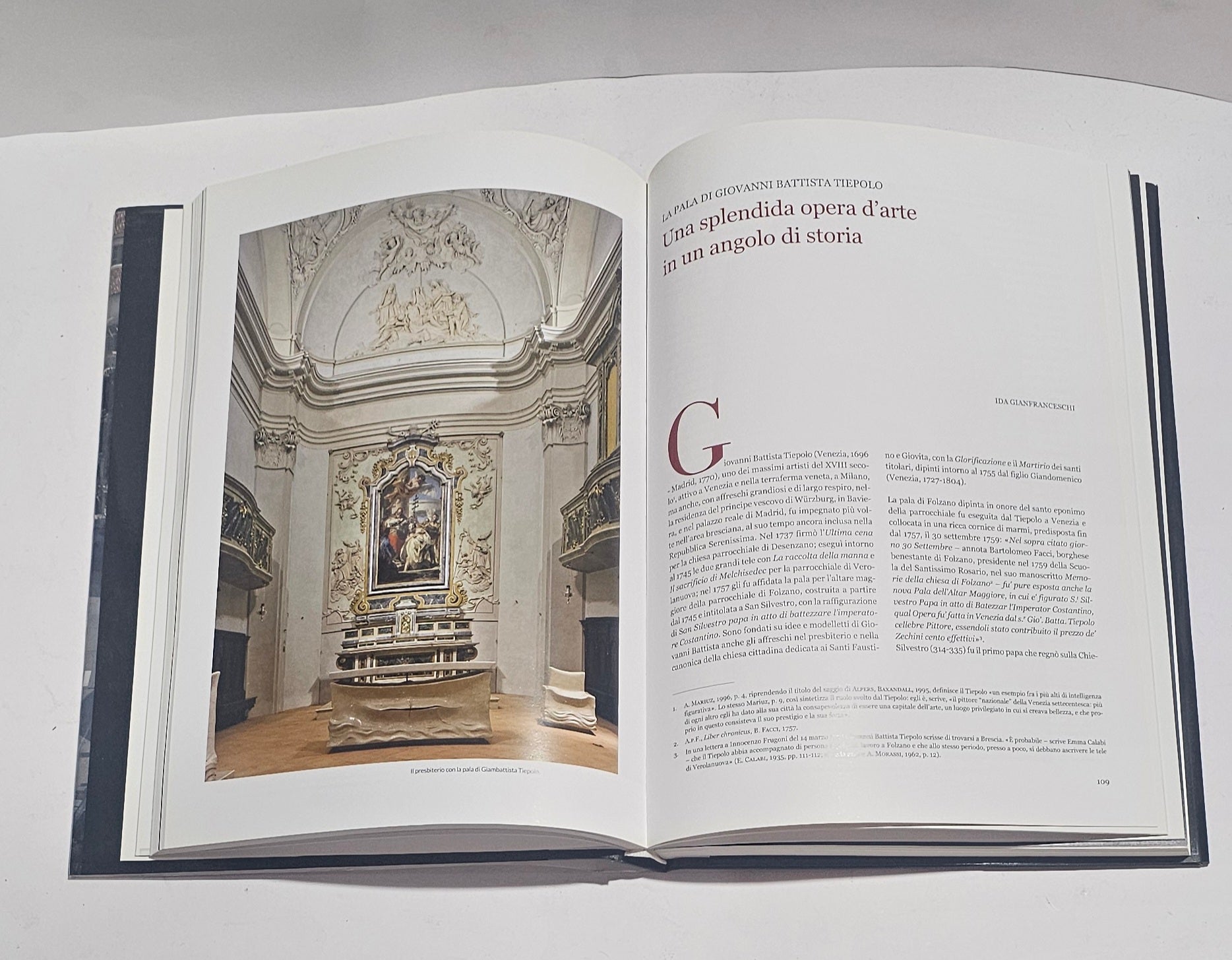 Interno libro sulla chiesa di San Silvestro Folzano Brescia