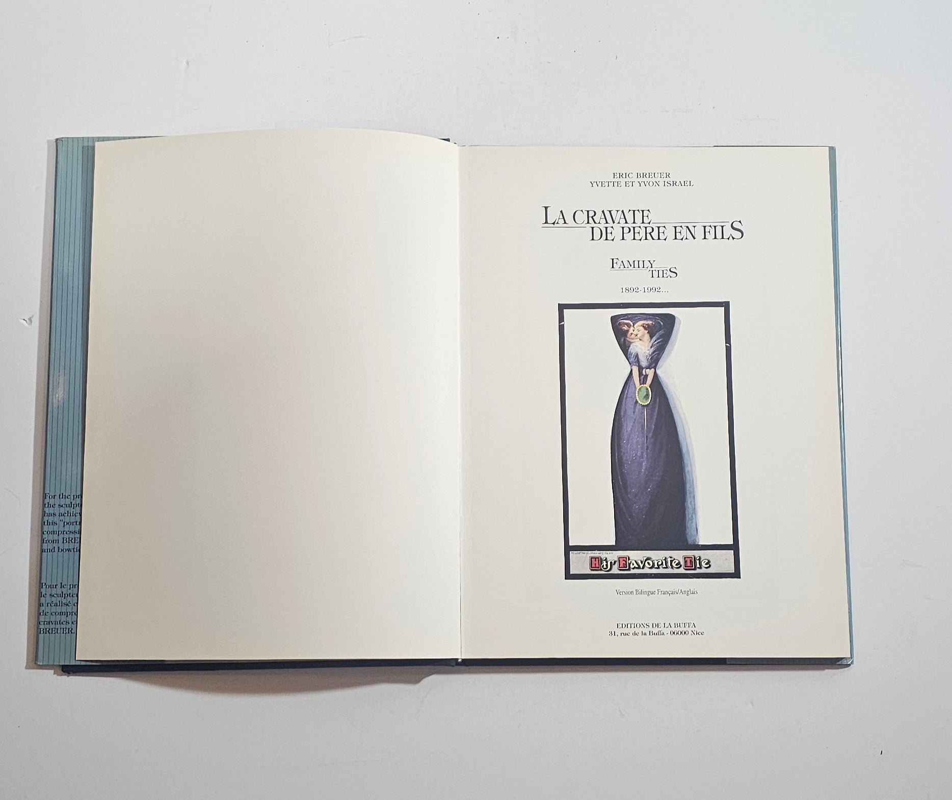 frontespizio libro moda cravatte testo bilingue francese inglese