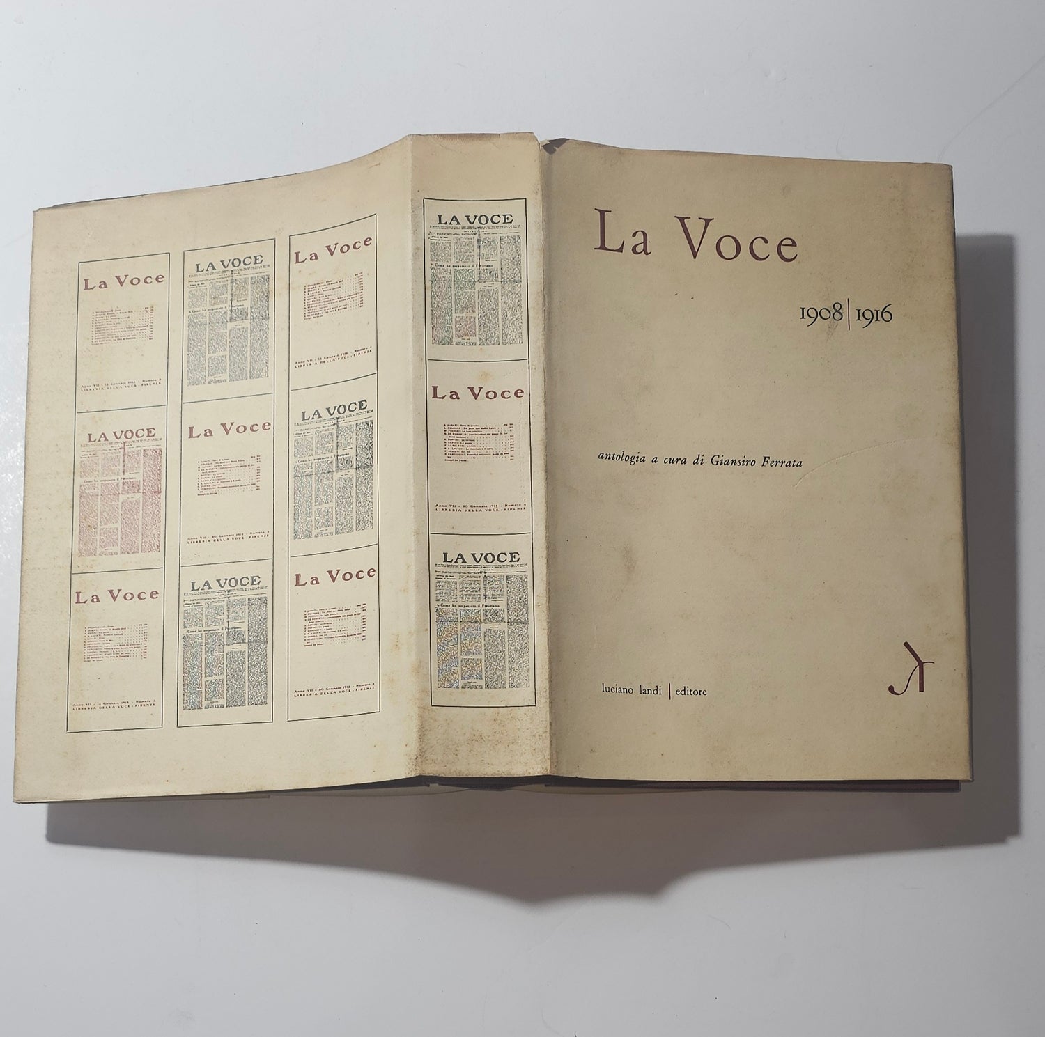 iolibrocarmine sovraccoperta libro La Voce 1908 1916 antologia Giansiro Ferrata