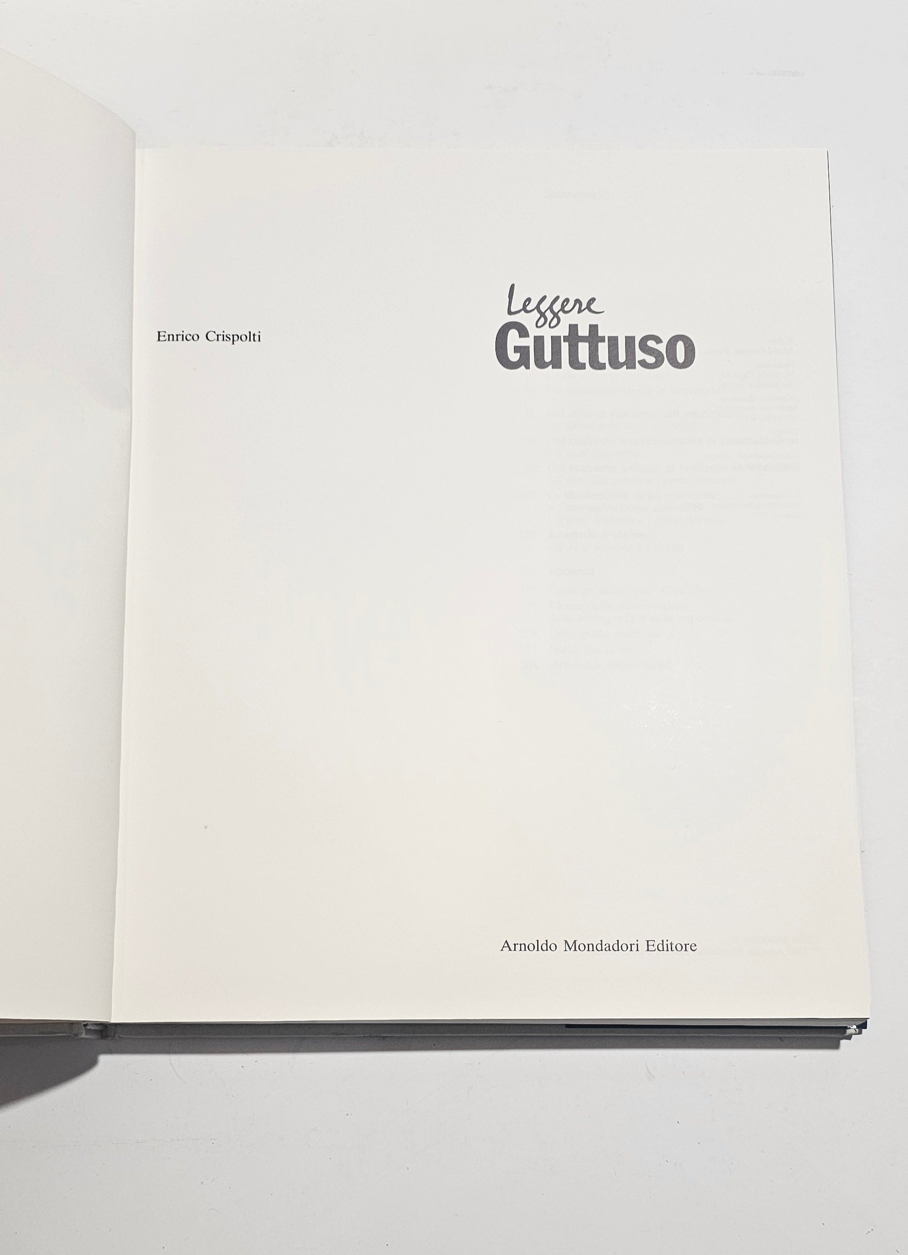 Frontespizio libro Leggere Guttuso Crispolti