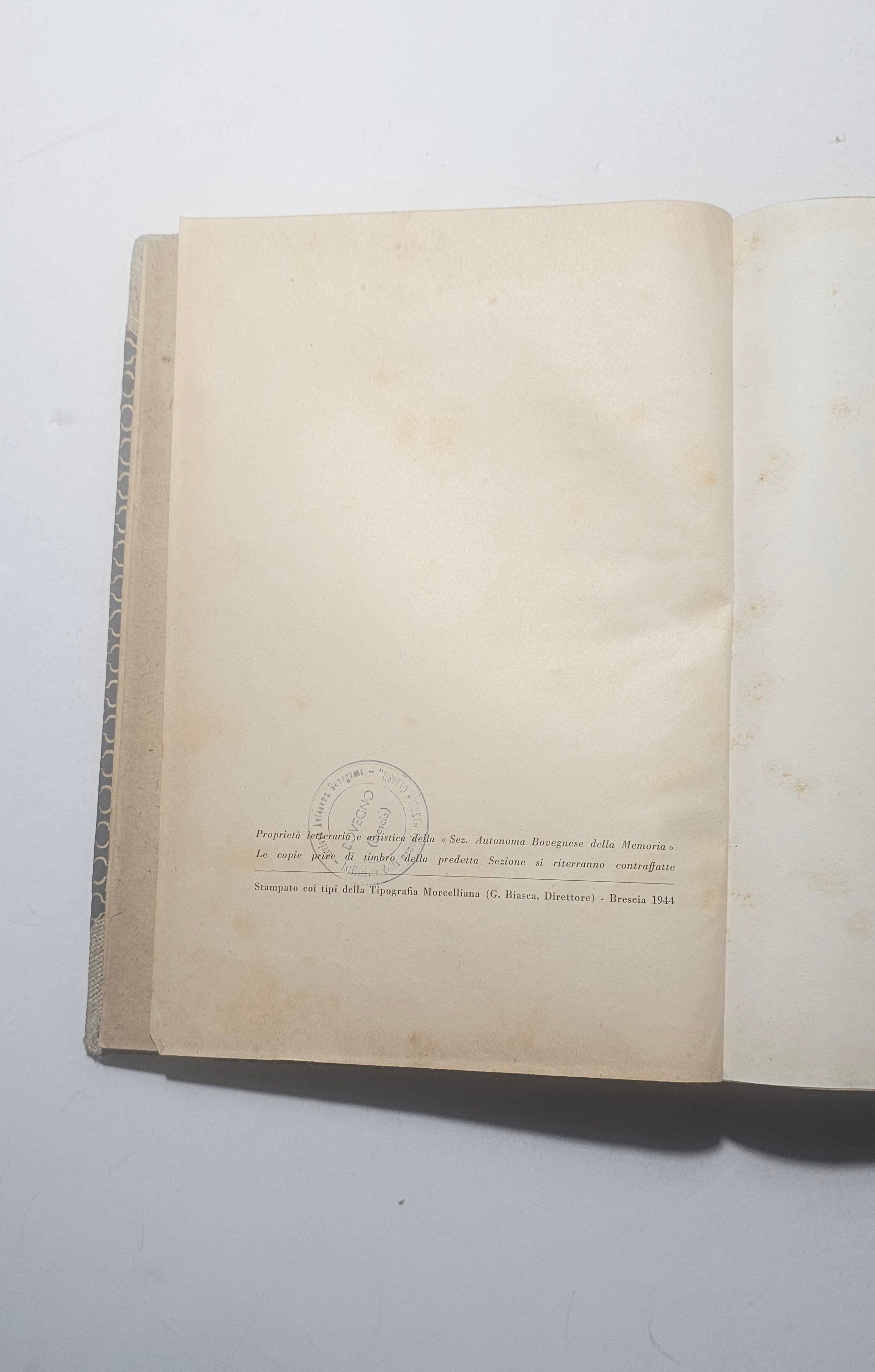 Colophon con data Melodia e Congedo Angelo Canossi iolibrocarmine - edizione rara
