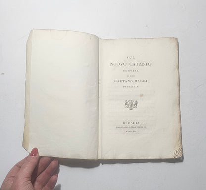 Frontespizio libro antico Sul Nuovo Catasto iolibrocarmine
