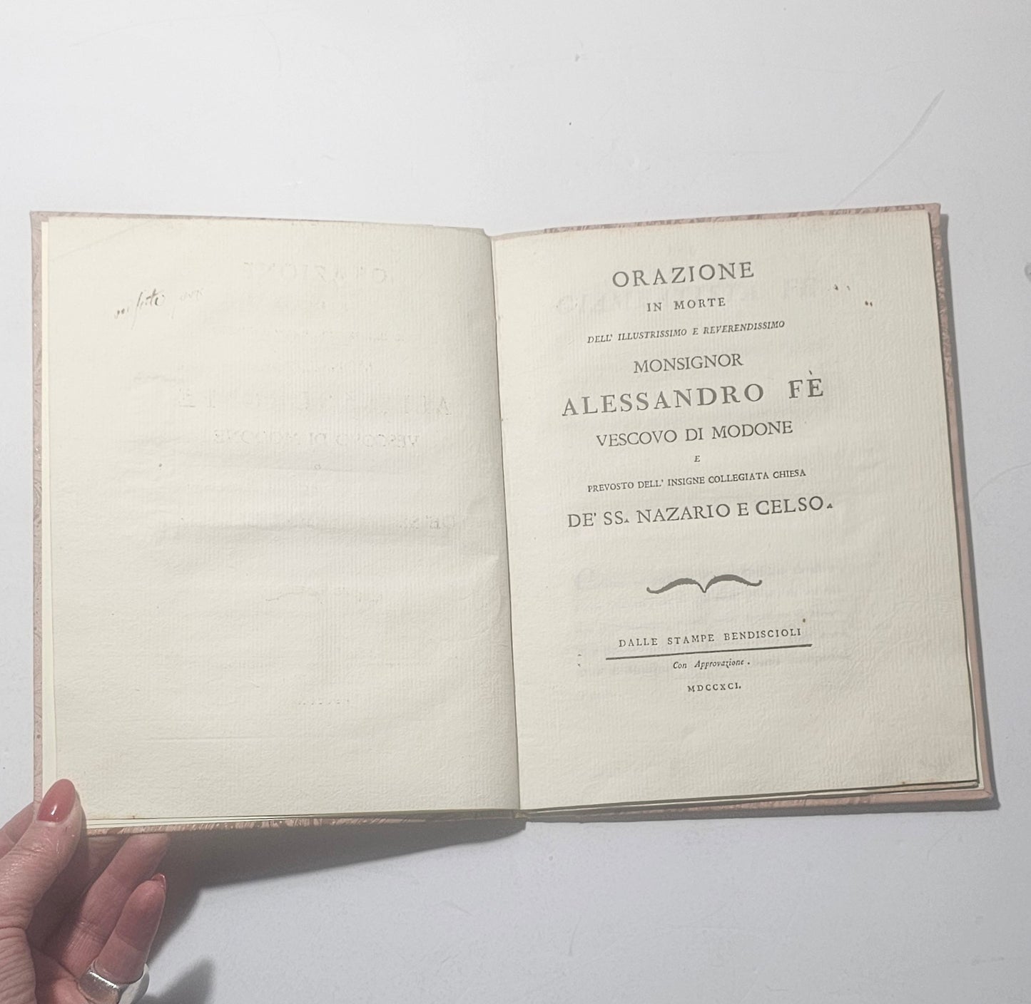 Omelia recitata da Monsignore Alessandro Fè Vescovo di Modone e provosto del nuovo tempio de SS. Nazario e Celsoil giorno della festività di essi Santi