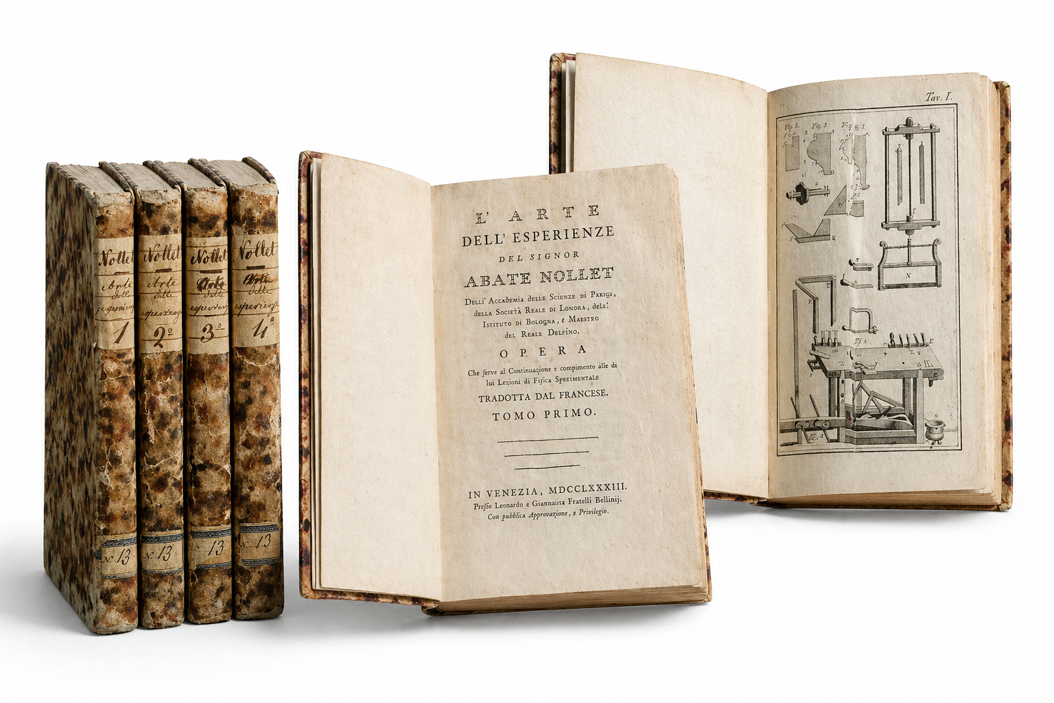 Nollet, Abate – L’Arte delle Esperienze. Venezia, 1783. 4 voll. - IOLIBROCARMINE