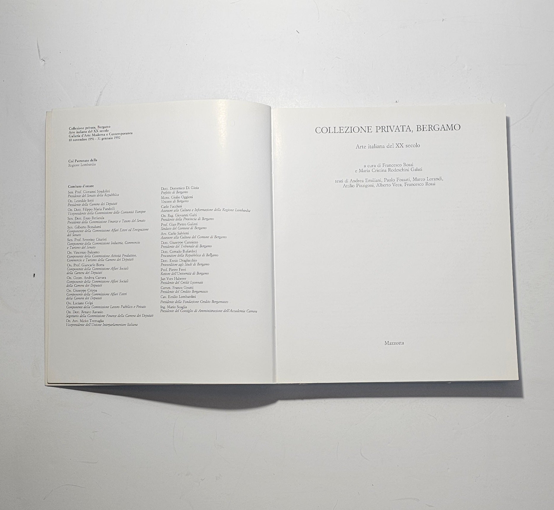 Frontespizio Collezione Privata Bergamo arte italiana del XX secolo iolibrocarmine
