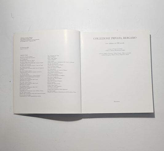 Frontespizio Collezione Privata Bergamo arte italiana del XX secolo iolibrocarmine
