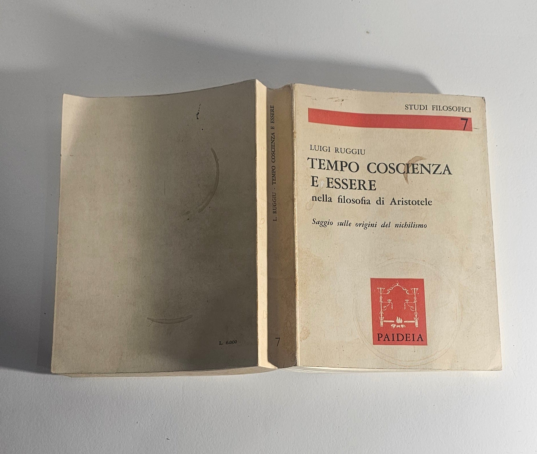 Libro Ruggiu tempo coscienza essere Aristotele Paideia io libro carmine
