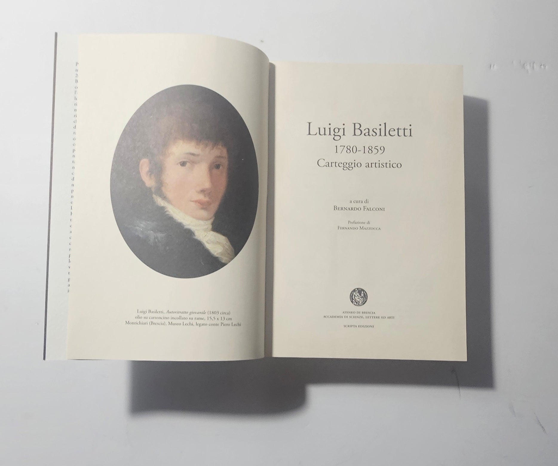 Frontespizio del libro Luigi Basiletti 1780 1859 a cura di Bernardo Falconi io libro carmine