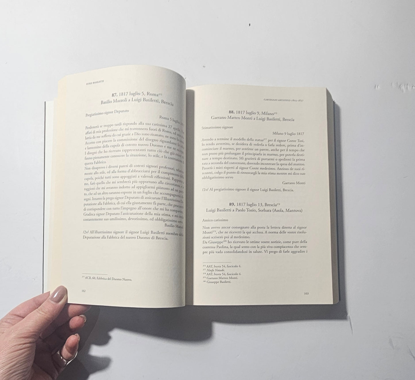 Pagine interne con lettere e documenti storici di Luigi Basiletti io libro carmine