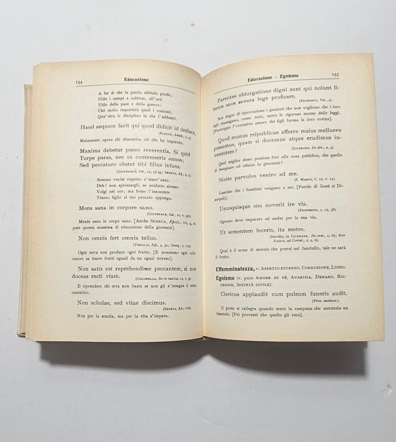 pagine interne con proverbi latini e traduzione
