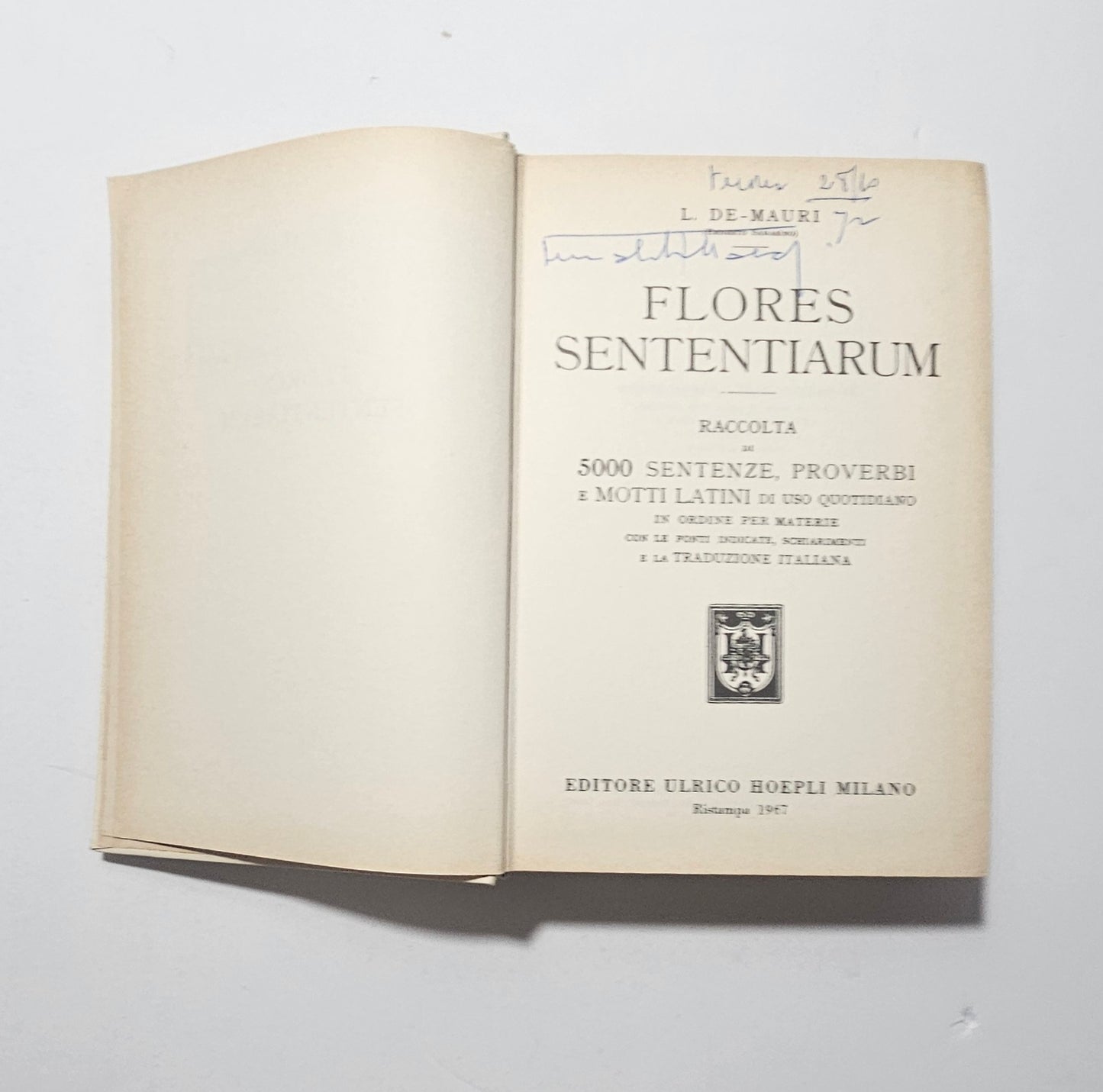dorso libro flores sententiarum de mauri proverbi latini
