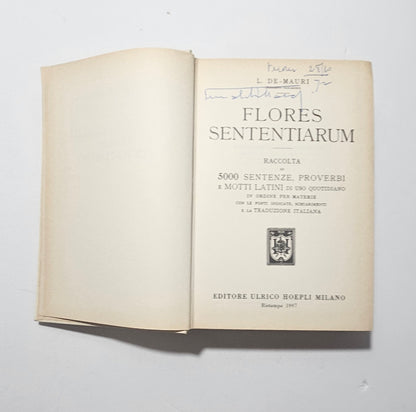 dorso libro flores sententiarum de mauri proverbi latini
