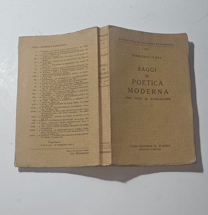 Copertina del libro Saggi Di Poetica Moderna di Francesco Flora io libro carmine