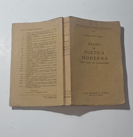 Copertina del libro Saggi Di Poetica Moderna di Francesco Flora io libro carmine