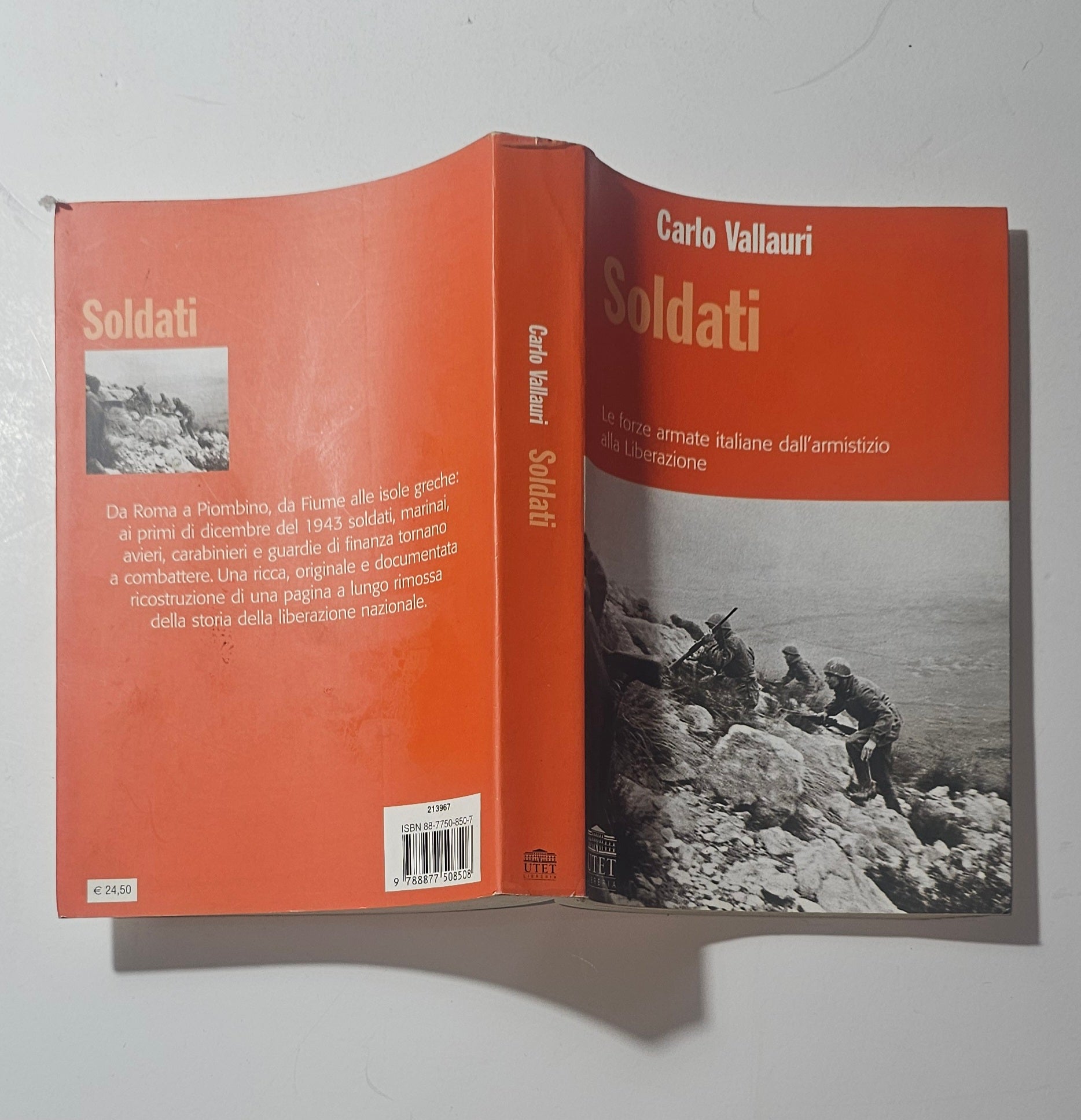 Copertina del libro Soldati di Carlo Vallauri io libro carmine