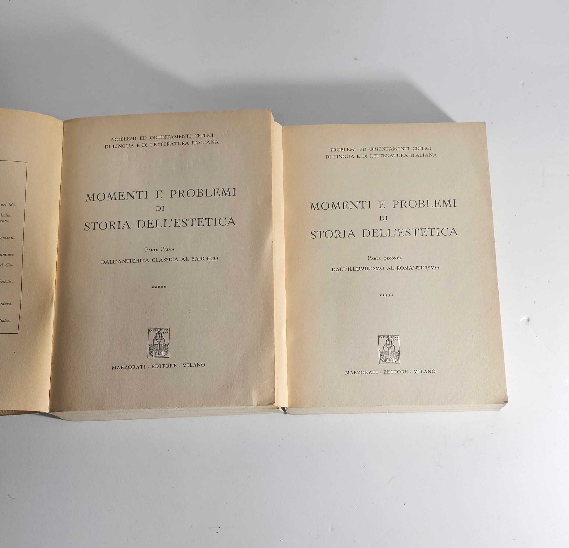 Due volumi estetica classica e romanticismo io libro carmine
