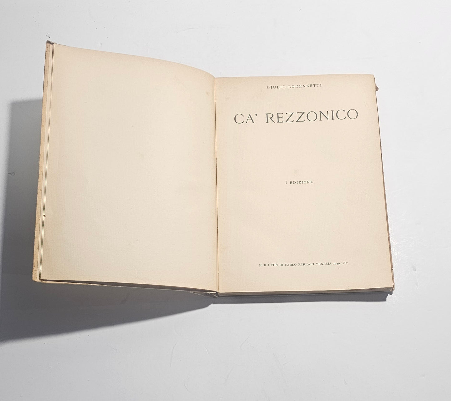 Libro Ca Rezzonico Lorenzetti 1936 frontespizio
