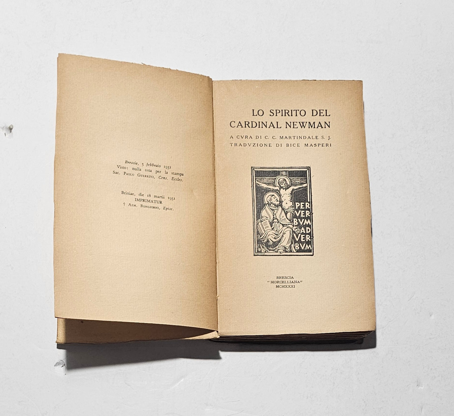 frontespizio libro newman brescia edizione antica
