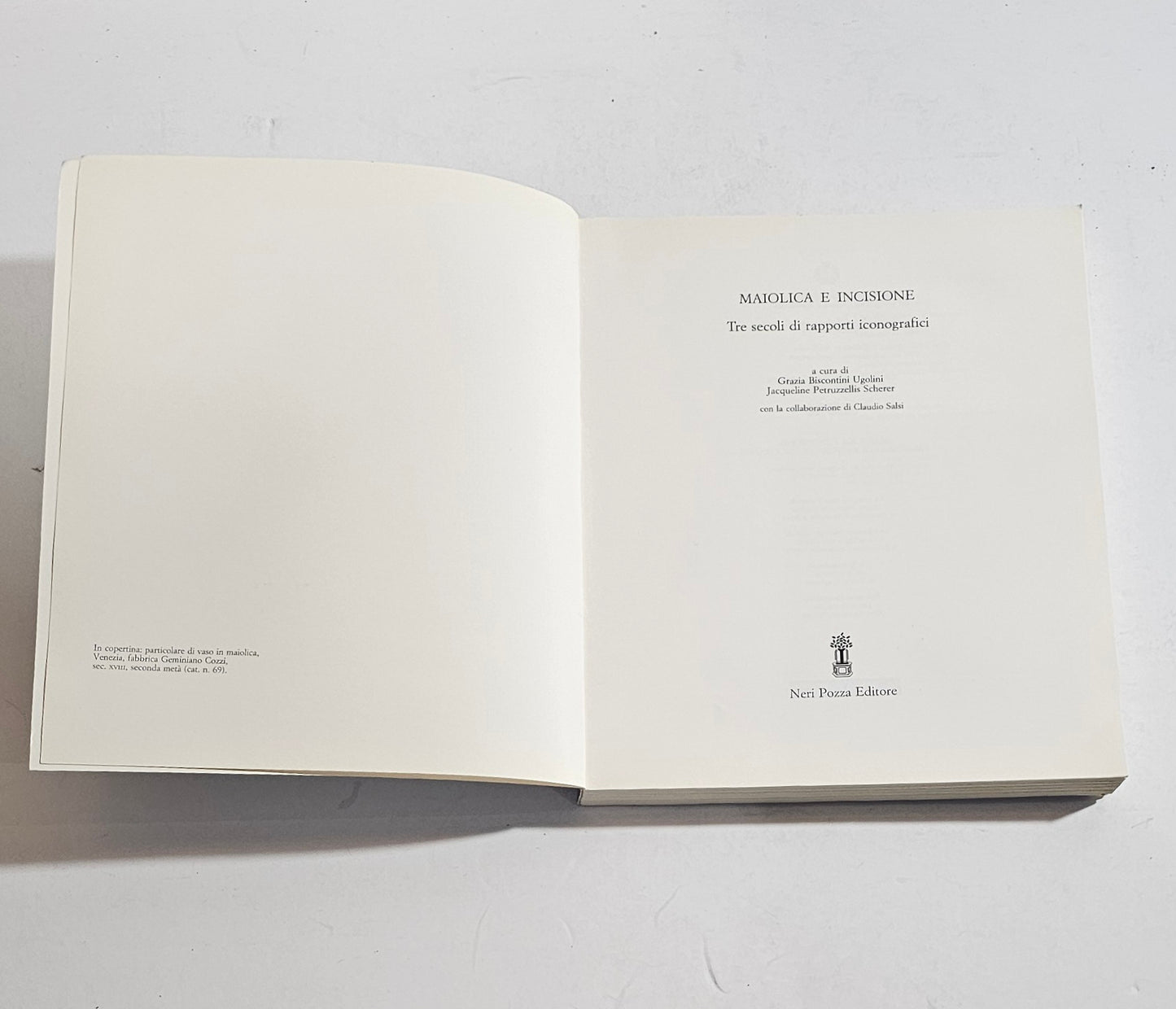 frontespizio libro maiolica e incisione studio iconografico