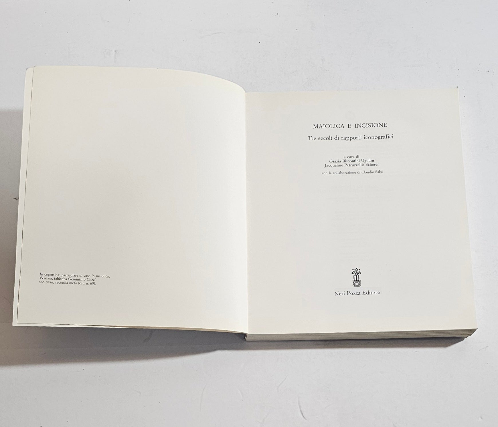 frontespizio libro maiolica e incisione studio iconografico