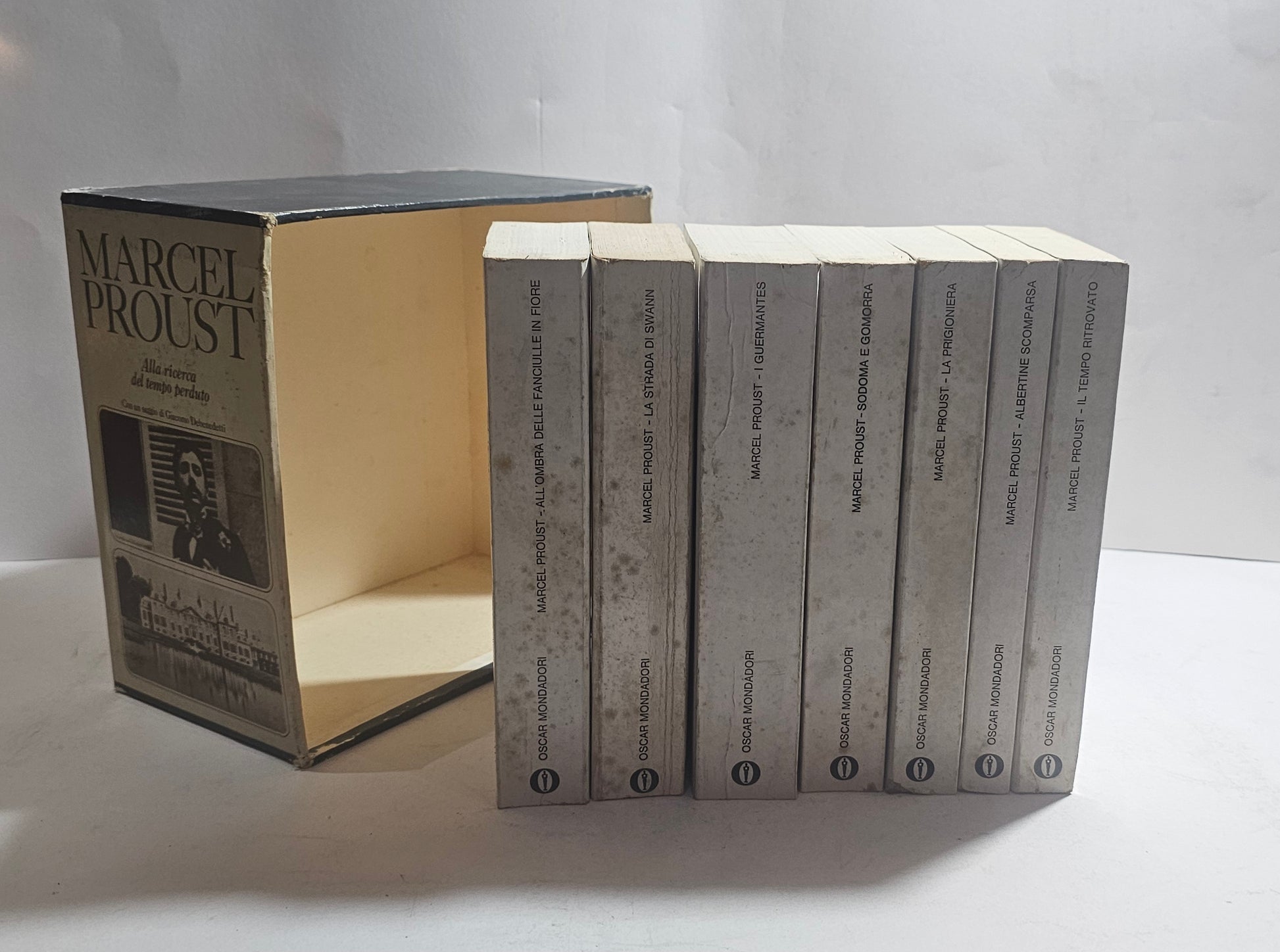 Marcel Proust Alla ricerca del tempo perduto cofanetto dorsi 7 volumi Oscar Mondadori