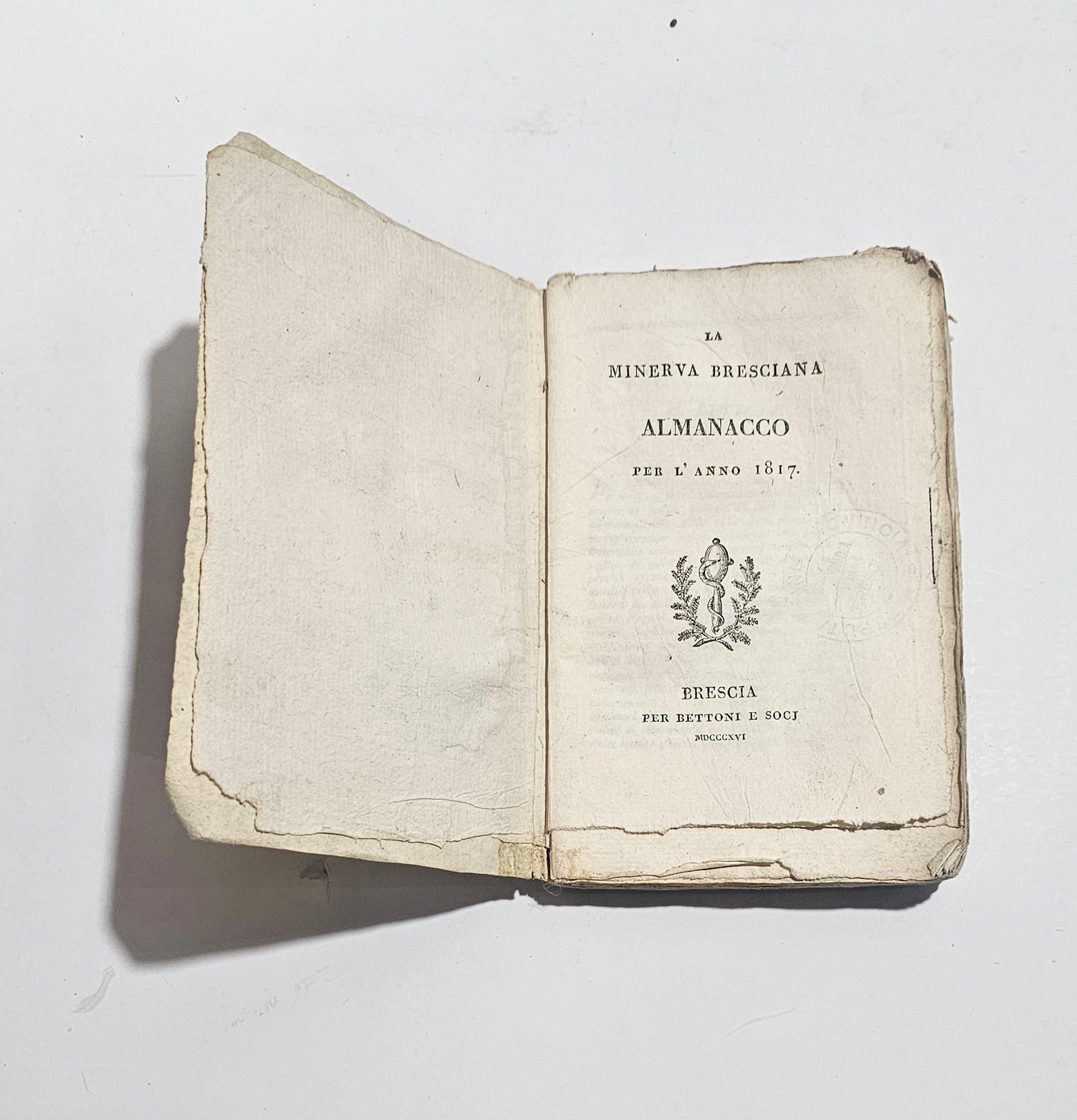 Frontespizio Minerva Bresciana almanacco 1817
