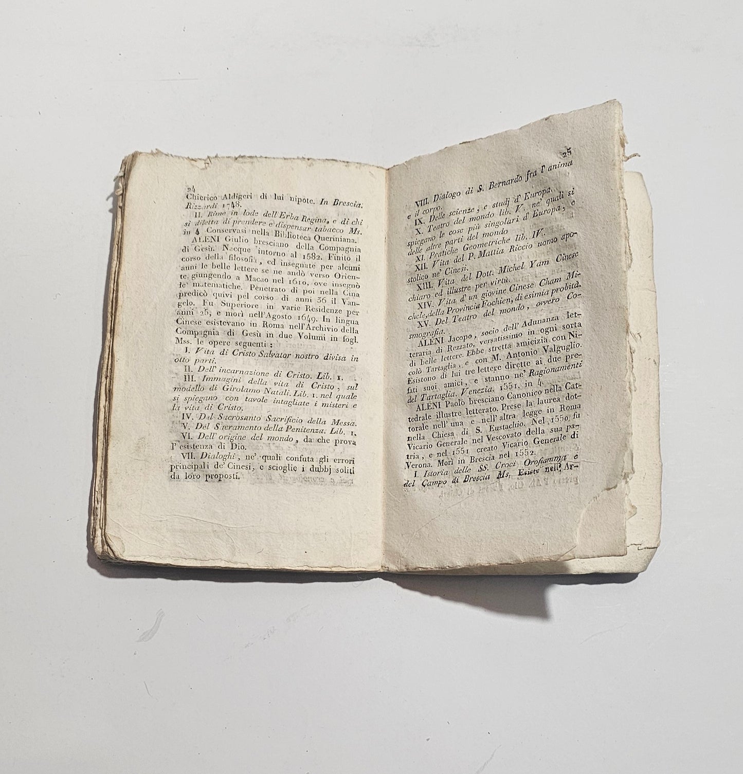 Pagine interne almanacco bresciano antico 1817