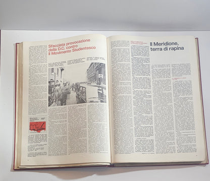 doppia pagina libro movimento studentesco articoli e fotografie anni 70