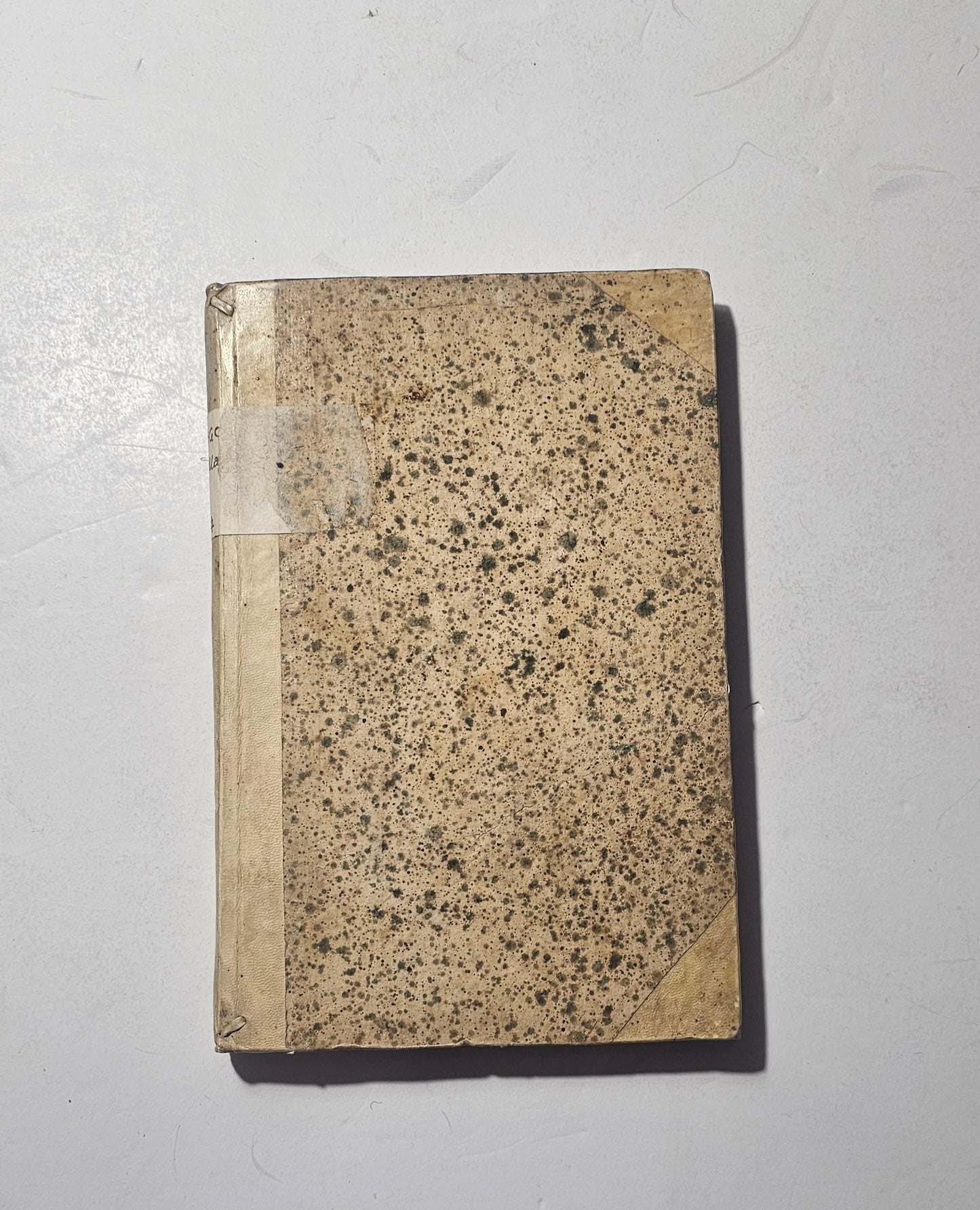 Legatura antica marmorizzata con dorso in pergamena Giambattista Rodella iolibrocarmine