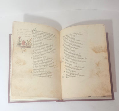 Riproduzione miniata del Canzoniere di Petrarca edizione anastatica dell'incunabolo Venezia 1470
