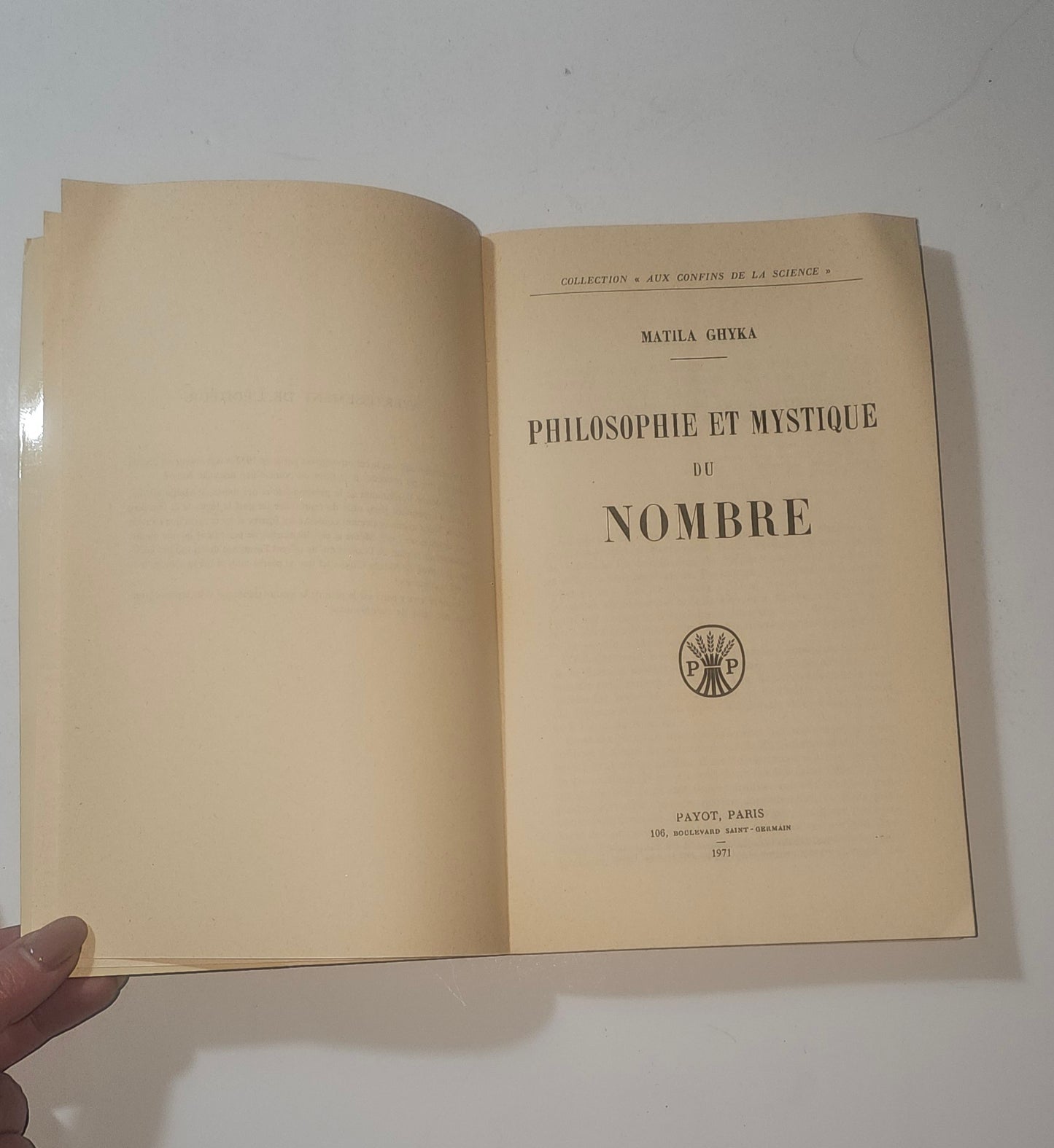 Frontespizio del libro Philosophie et Mystique du Nombre Payot Paris 1971 iolibrocarmine

