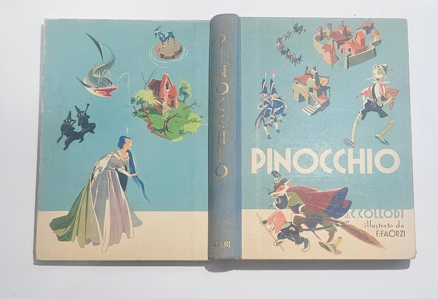 Libro Pinocchio Collodi Salani 1954 illustrato Faorzi