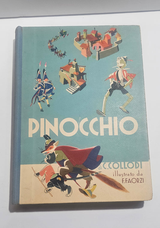 Libro Pinocchio Collodi Salani 1954 illustrato Faorzi copertina