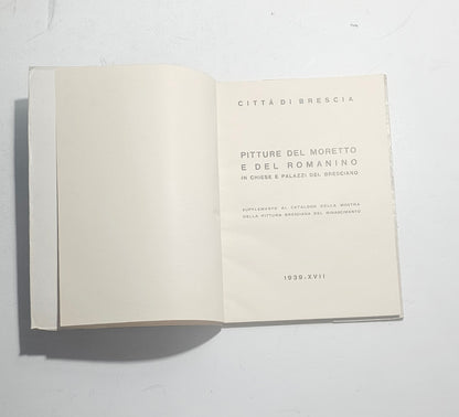 Frontespizio del catalogo Pitture del Moretto e del Romanino nel Bresciano – iolibrocarmine