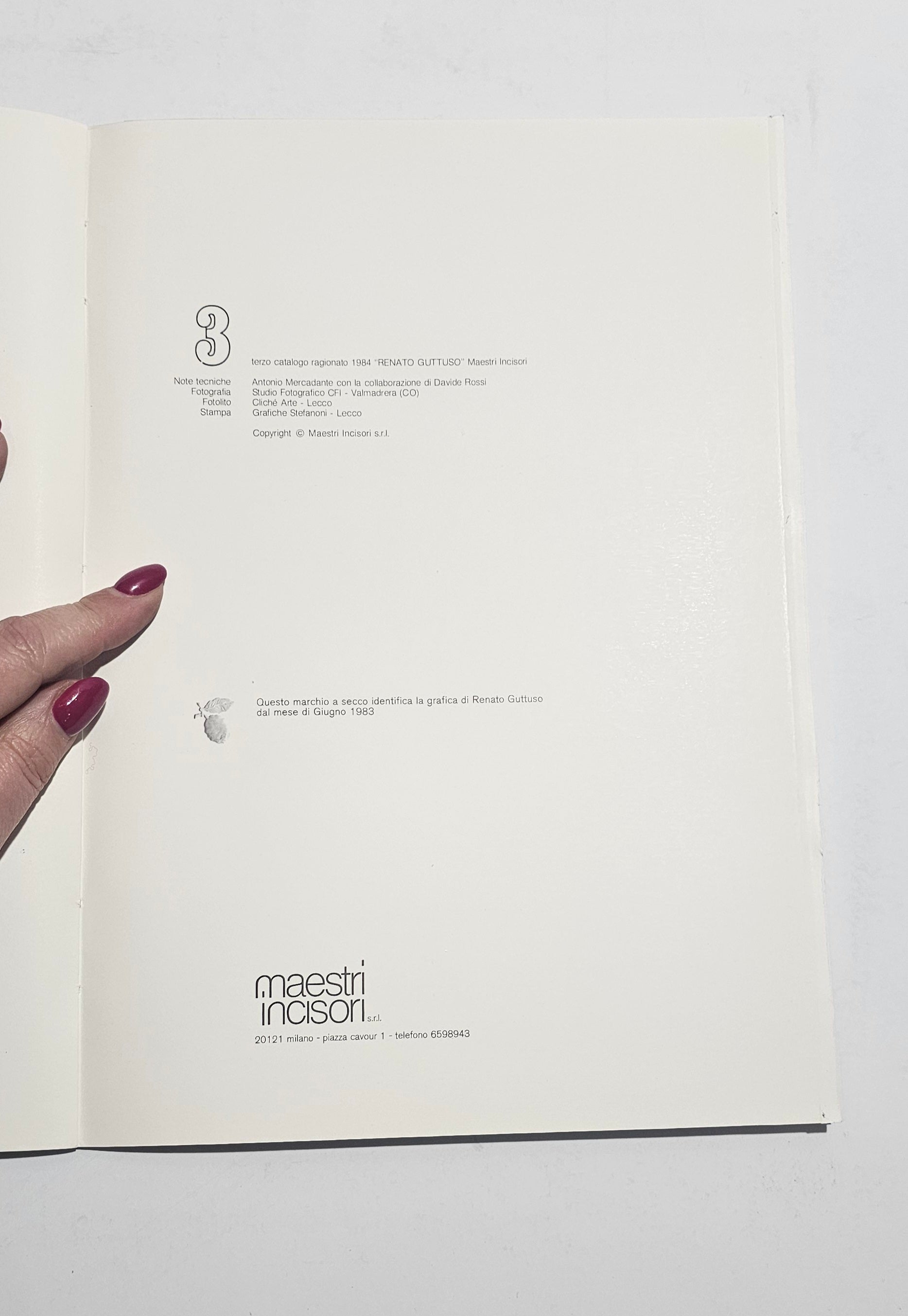 guttuso catalogo grafica maestri incisori colophon