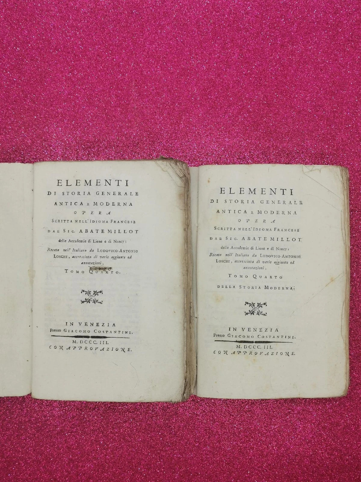 Elementi Di Storia Generale Antica E Moderna Opera Scritta Nell'idioma francese
