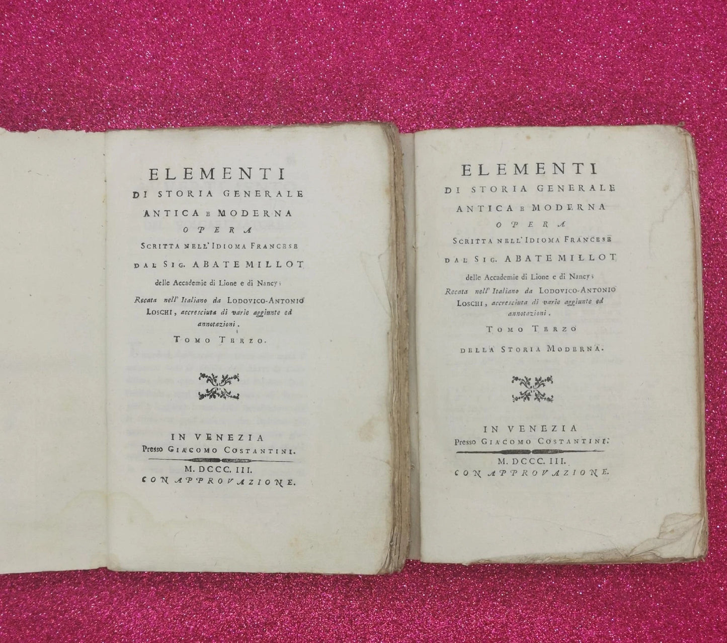 Elementi Di Storia Generale Antica E Moderna Opera Scritta Nell'idioma francese
