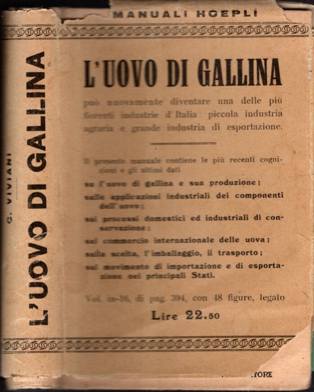 L'UOVO DI GALLINA ** HOEPLI 1928 SECONDA ED.